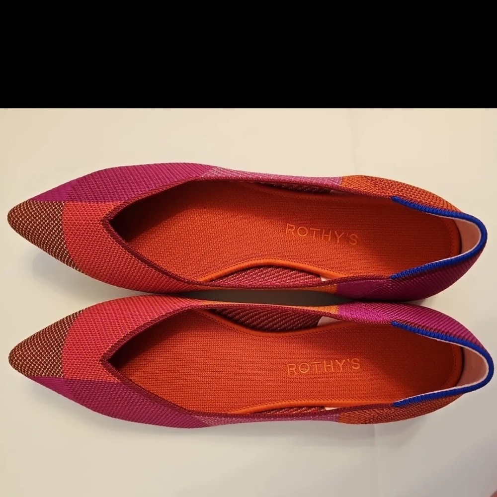 Rothy’s The Point Flats Metallic Pomegranate size 10